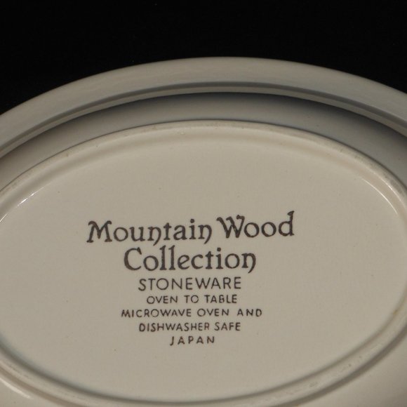 oval vegetable Serving Bowl. Mountain Wood Collection Japan - Picture 5 of 5